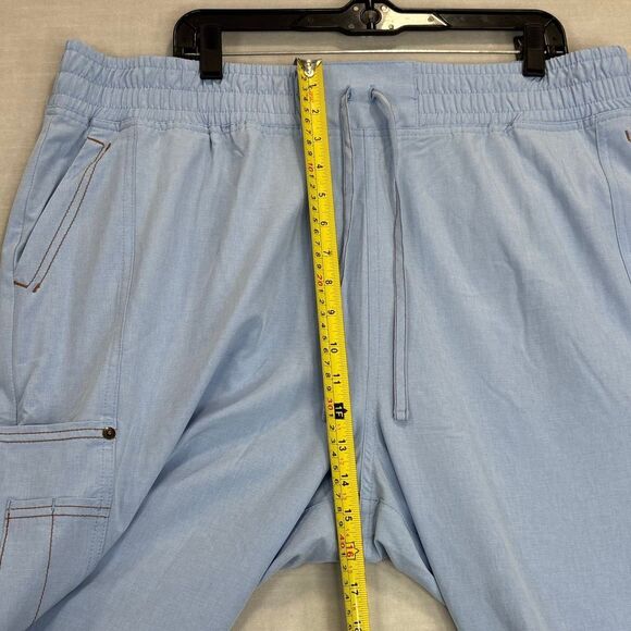 Dickies Medical Women's Size 2XL XXL Nursing Scrubs Pants Cropped Light Blue - Picture 8 of 9